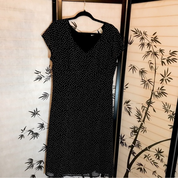 Jaclyn Smith Navy Blue Polkadot Dress - Picture 1 of 4